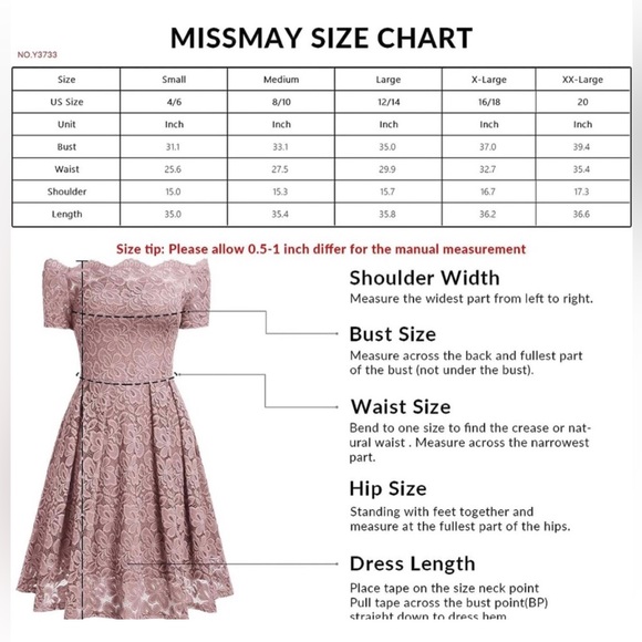 #011 MISSMAY Women's Vintage Floral Lace Short Sleeve Boat Neck Cocktail. - Picture 6 of 9